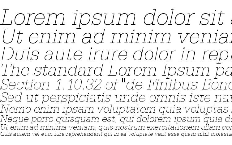 specimens Serifa Thin Italic BT font, sample Serifa Thin Italic BT font, an example of writing Serifa Thin Italic BT font, review Serifa Thin Italic BT font, preview Serifa Thin Italic BT font, Serifa Thin Italic BT font