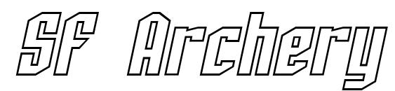 шрифт SF Archery Black Outline Oblique, бесплатный шрифт SF Archery Black Outline Oblique, предварительный просмотр шрифта SF Archery Black Outline Oblique