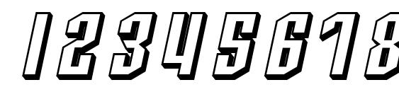 SF Archery Black Shaded Oblique Font, Number Fonts