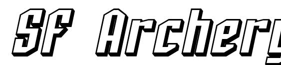 SF Archery Black Shaded Oblique Font