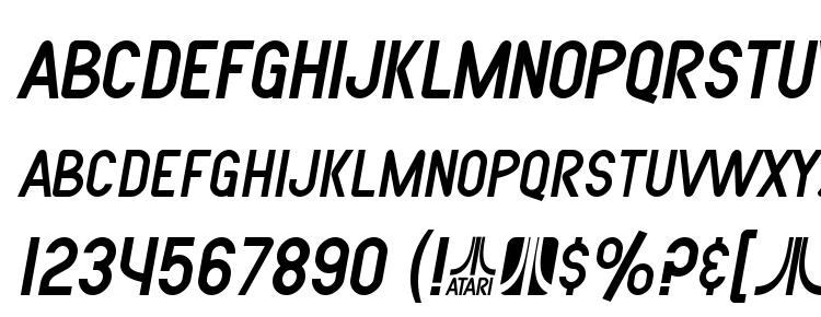 glyphs SF Atarian System Italic font, сharacters SF Atarian System Italic font, symbols SF Atarian System Italic font, character map SF Atarian System Italic font, preview SF Atarian System Italic font, abc SF Atarian System Italic font, SF Atarian System Italic font