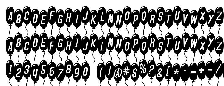 glyphs SF Balloons Thin Italic font, сharacters SF Balloons Thin Italic font, symbols SF Balloons Thin Italic font, character map SF Balloons Thin Italic font, preview SF Balloons Thin Italic font, abc SF Balloons Thin Italic font, SF Balloons Thin Italic font