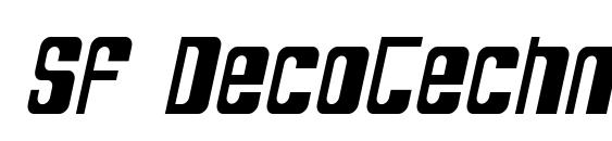 шрифт SF DecoTechno Condensed Oblique, бесплатный шрифт SF DecoTechno Condensed Oblique, предварительный просмотр шрифта SF DecoTechno Condensed Oblique