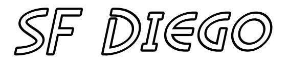SF Diego Sans Outline Oblique font, free SF Diego Sans Outline Oblique font, preview SF Diego Sans Outline Oblique font
