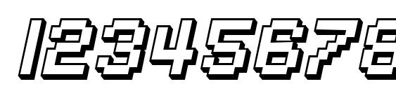 SF Pixelate Shaded Bold Oblique Font, Number Fonts