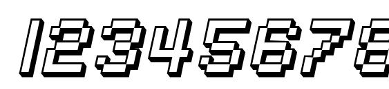 SF Pixelate Shaded Oblique Font, Number Fonts