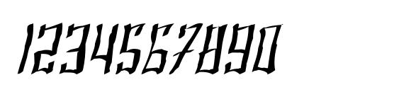 SF Shai Fontai Distressed Oblique Font, Number Fonts