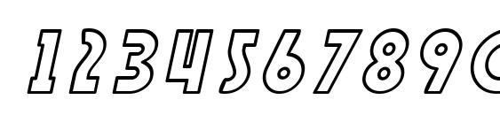SF Speakeasy Outline Oblique Font, Number Fonts