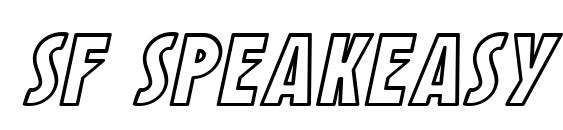SF Speakeasy Outline Oblique Font