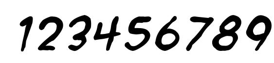 SF Wonder Comic Blotch Italic Font, Number Fonts