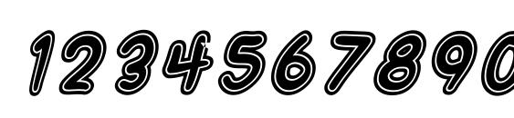 SF Wonder Comic Inline Italic Font, Number Fonts