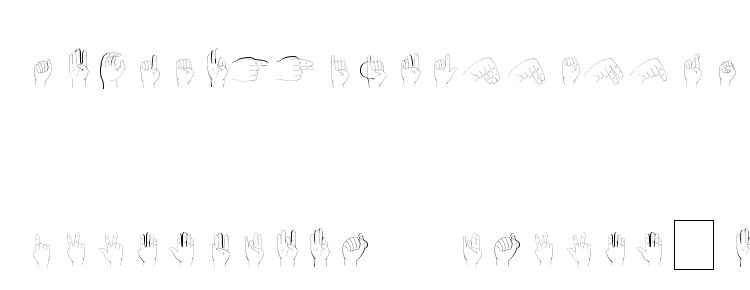 glyphs Sign Language font, сharacters Sign Language font, symbols Sign Language font, character map Sign Language font, preview Sign Language font, abc Sign Language font, Sign Language font