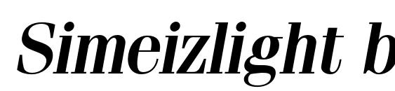 Simeizlight bolditalic font, free Simeizlight bolditalic font, preview Simeizlight bolditalic font