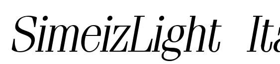 SimeizLight Italic font, free SimeizLight Italic font, preview SimeizLight Italic font