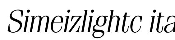 Simeizlightc italic font, free Simeizlightc italic font, preview Simeizlightc italic font