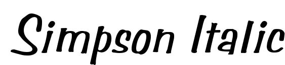 Simpson Italic font, free Simpson Italic font, preview Simpson Italic font