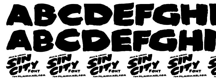 glyphs Sin City font, сharacters Sin City font, symbols Sin City font, character map Sin City font, preview Sin City font, abc Sin City font, Sin City font