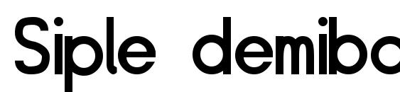 Siple demibold font, free Siple demibold font, preview Siple demibold font