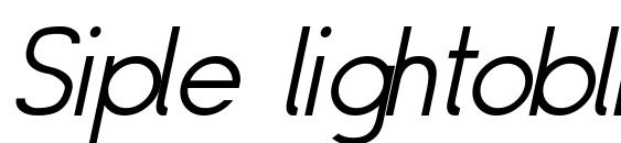 Siple lightoblique font, free Siple lightoblique font, preview Siple lightoblique font