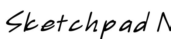 шрифт Sketchpad Note Italic, бесплатный шрифт Sketchpad Note Italic, предварительный просмотр шрифта Sketchpad Note Italic