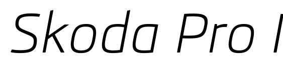 Skoda Pro Italic font, free Skoda Pro Italic font, preview Skoda Pro Italic font