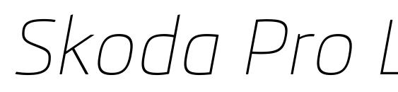 шрифт Skoda Pro Light Italic, бесплатный шрифт Skoda Pro Light Italic, предварительный просмотр шрифта Skoda Pro Light Italic
