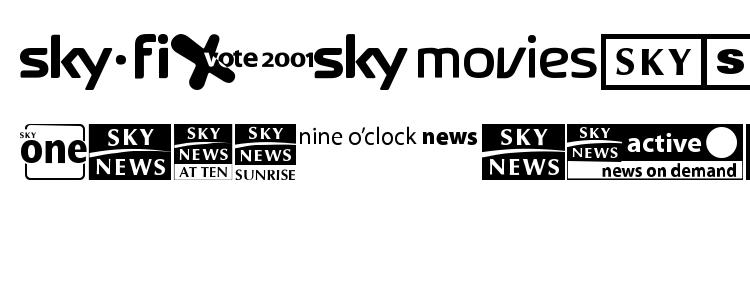 глифы шрифта Sky 1998 channel logos, символы шрифта Sky 1998 channel logos, символьная карта шрифта Sky 1998 channel logos, предварительный просмотр шрифта Sky 1998 channel logos, алфавит шрифта Sky 1998 channel logos, шрифт Sky 1998 channel logos