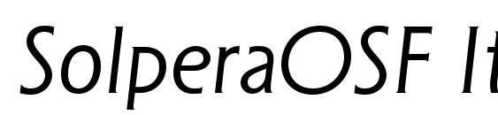 шрифт SolperaOSF Italic, бесплатный шрифт SolperaOSF Italic, предварительный просмотр шрифта SolperaOSF Italic