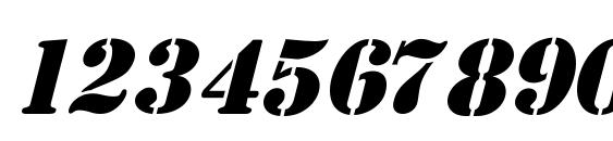 Stencil Italic Font, Number Fonts
