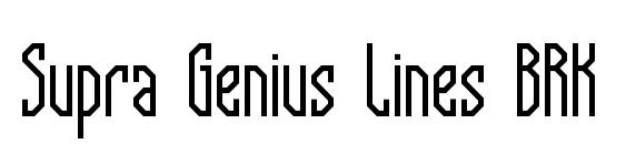 шрифт Supra Genius Lines BRK, бесплатный шрифт Supra Genius Lines BRK, предварительный просмотр шрифта Supra Genius Lines BRK