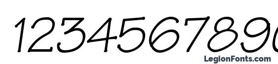 Tekton LT Oblique Font, Number Fonts