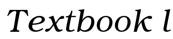 шрифт Textbook light italic, бесплатный шрифт Textbook light italic, предварительный просмотр шрифта Textbook light italic