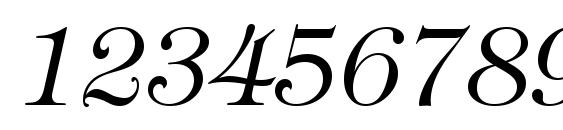 Tiffany Light Italic BT Font, Number Fonts