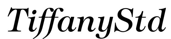 шрифт TiffanyStd Italic, бесплатный шрифт TiffanyStd Italic, предварительный просмотр шрифта TiffanyStd Italic