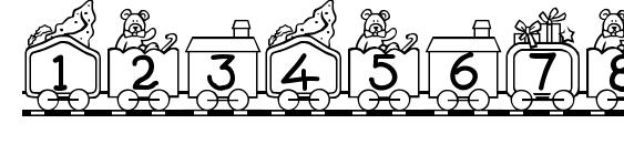 Toy train Font, Number Fonts