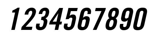 Trade Gothic LT Bold Condensed No. 20 Oblique Font, Number Fonts