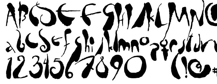 глифы шрифта tusch, символы шрифта tusch, символьная карта шрифта tusch, предварительный просмотр шрифта tusch, алфавит шрифта tusch, шрифт tusch