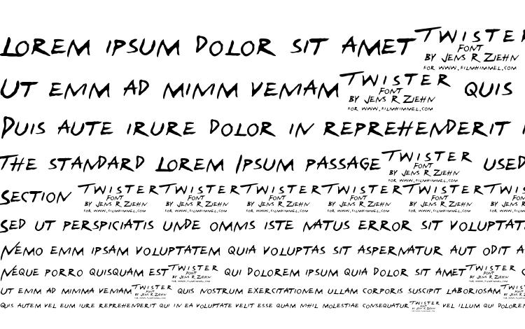 specimens Twister font, sample Twister font, an example of writing Twister font, review Twister font, preview Twister font, Twister font