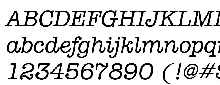 glyphs Typewriter Italic font, сharacters Typewriter Italic font, symbols Typewriter Italic font, character map Typewriter Italic font, preview Typewriter Italic font, abc Typewriter Italic font, Typewriter Italic font