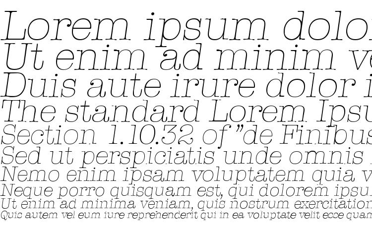 specimens TypewriterSerial Xlight Italic font, sample TypewriterSerial Xlight Italic font, an example of writing TypewriterSerial Xlight Italic font, review TypewriterSerial Xlight Italic font, preview TypewriterSerial Xlight Italic font, TypewriterSerial Xlight Italic font