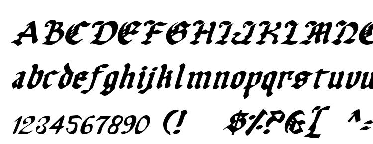 глифы шрифта Uberhölme italic, символы шрифта Uberhölme italic, символьная карта шрифта Uberhölme italic, предварительный просмотр шрифта Uberhölme italic, алфавит шрифта Uberhölme italic, шрифт Uberhölme italic