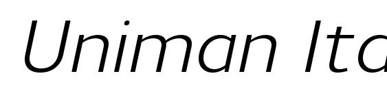Uniman Italic font, free Uniman Italic font, preview Uniman Italic font