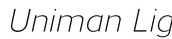 Шрифт Uniman LightItalic