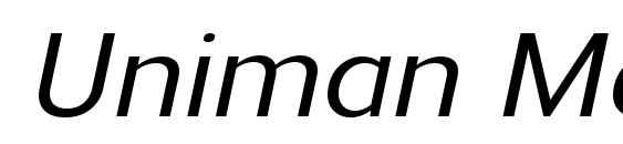 Uniman MediumItalic Font