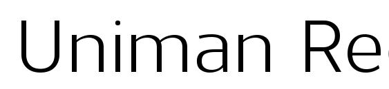 Uniman Regular Font