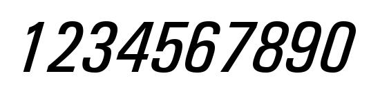 Univers Condensed Нежирный Курсив Font, Number Fonts