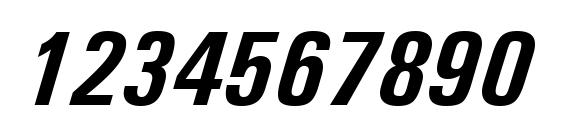 Univers Condensed Полужирный Курсив Font, Number Fonts