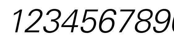 Univers LT 45 Light Oblique Font, Number Fonts