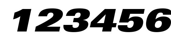 Univers LT 93 Extra Black Extended Oblique Font, Number Fonts