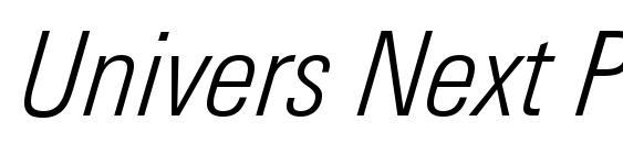 Шрифт Univers Next Pro Light Condensed Italic